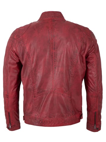 MADDOX Lederjacke Lammnappa in Dunkelrot