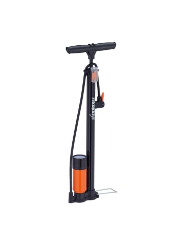 relaxdays Standpumpe in Schwarz/ Orange