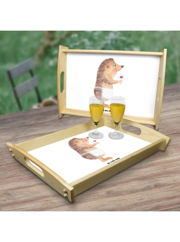 Mr. & Mrs. Panda Tablett Igel Wein ohne Spruch in Weiß