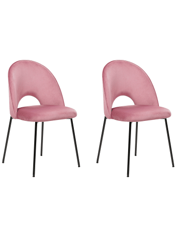 Beliani 2er-Set Esszimmerstuhl COVELO in Rosa/Schwarz