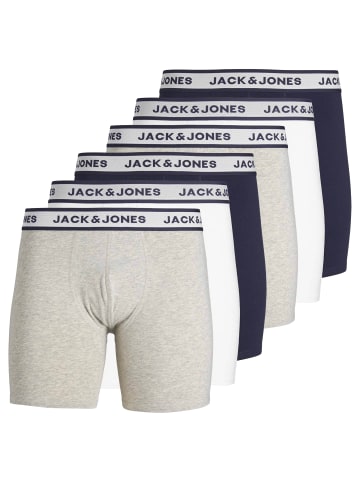 Jack & Jones Boxershort 6er Pack in Grau/Weiß/Navy