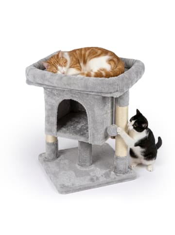 relaxdays Kratzbaum in Hellgrau - (B)52,5 x (H)60 x (T)41 cm