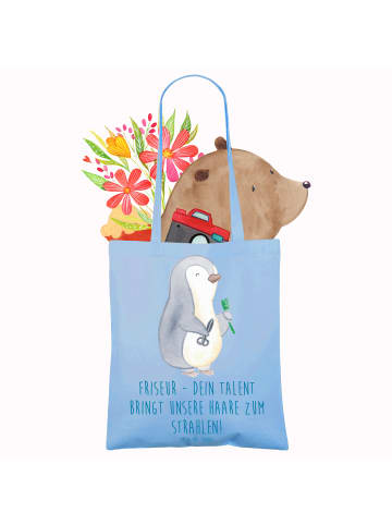Mr. & Mrs. Panda Tasche Friseur Talent mit Spruch in Sky Blue
