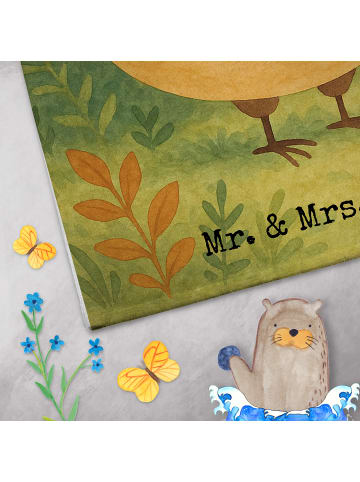 Mr. & Mrs. Panda Gästehandtücher Eule Federschmuck Design mit Sp... in Weiß