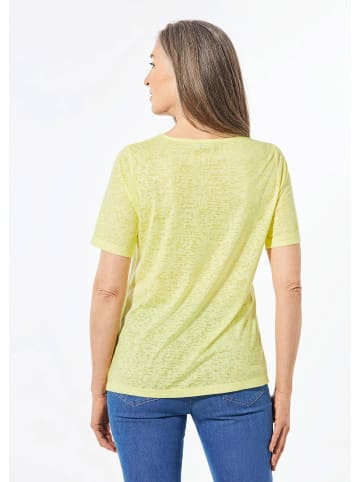 GOLDNER Shirt Shirt mit U-Boot-Ausschnitt in hellgrün / gemustert