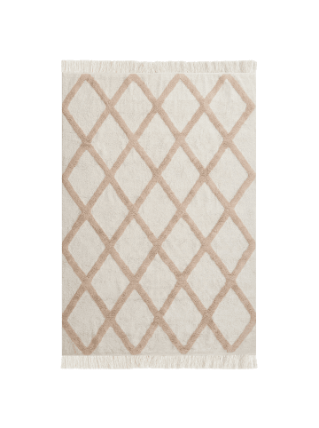 Beliani Kurzflor PUNSARI in Beige - (W) 140 x (L) 200 cm