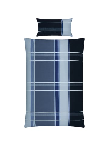 Erwin Müller Fein Biber Bettwäsche Sparpaket 4-teilig in blau-anthrazit-silber