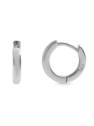 Adeliás Damen Ohrringe – Klappcreole aus 925 Silber in silber