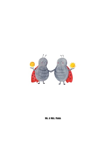 Mr. & Mrs. Panda Edelstahl Trinkflasche Sternzeichen Zwilling oh... in Weiß