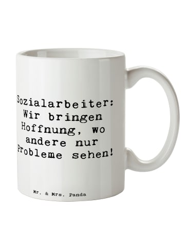 Mr. & Mrs. Panda Teetasse Spruch Sozialarbeiterin Hoffnungsträge... in Weiß