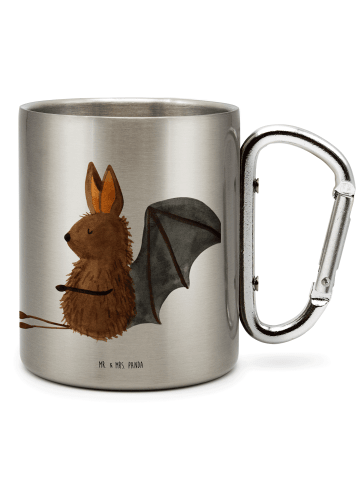 Mr. & Mrs. Panda Thermobecher Fledermaus Sitzen ohne Spruch in Silber