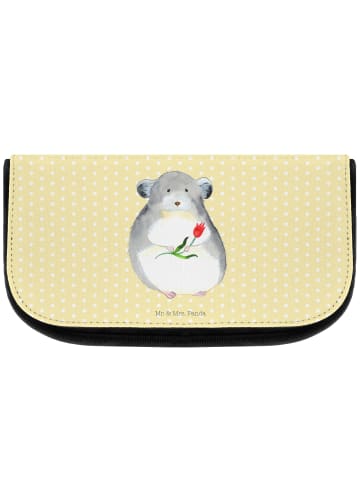 Mr. & Mrs. Panda Kosmetiktasche Chinchilla Blume ohne Spruch in Gelb Pastell