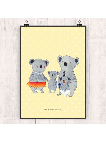 Mr. & Mrs. Panda Bild Koala Familie ohne Spruch in Gelb Pastell