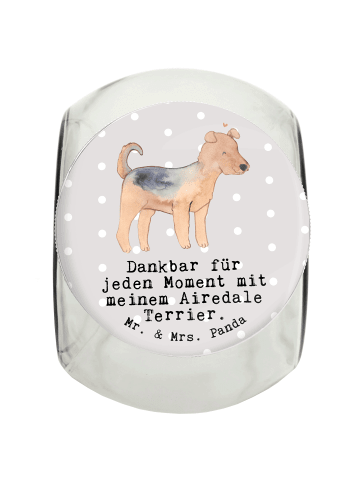Mr. & Mrs. Panda Dose Airedale Terrier Moment mit Spruch in Grau Pastell