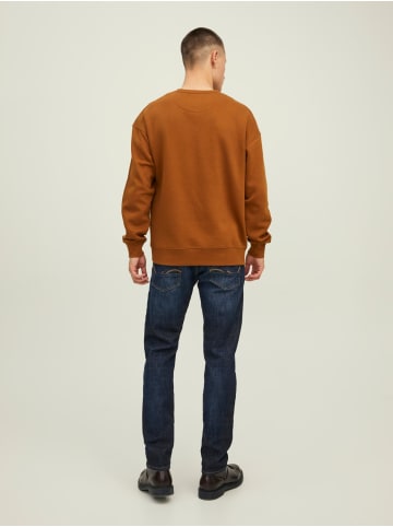 Jack & Jones Basic Sweater Langarm Shirt Rundhals Pullover JJESTAR in Braun