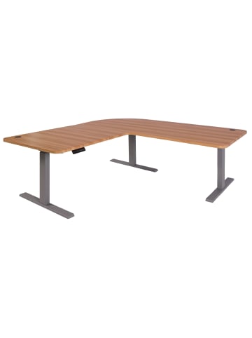 MCW Eck-Schreibtisch D40, Eiche-Dekor, grau