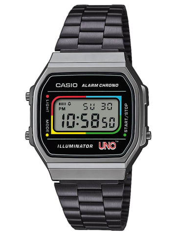 Casio Vintage Armbanduhr UNO Anthrazit / Schwarz / Silber