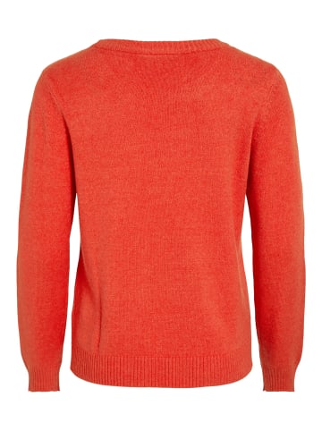 Vila Dünner Rundhals Strickpullover VIRIL in Orange