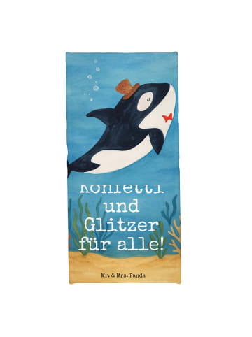 Mr. & Mrs. Panda Saunatuch Orca Zylinder Design mit Spruch in Weiß