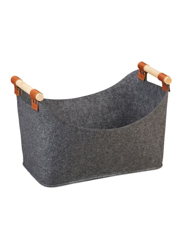 relaxdays 2 x Filztasche in Anthrazit