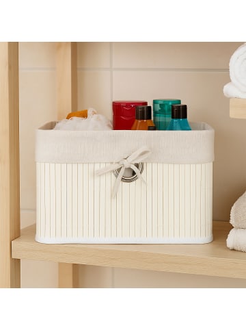 relaxdays 2 x Aufbewahrungskorb in Weiß - (B)31 x (H)20 x (T)31 cm