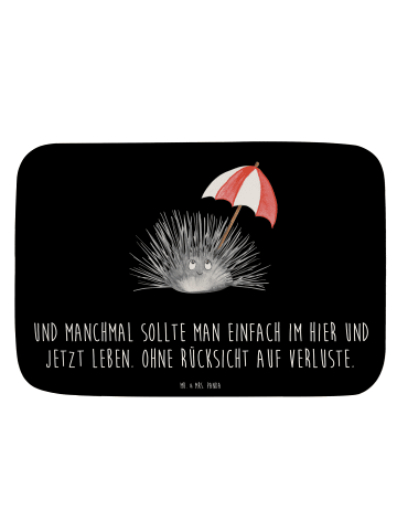 Mr. & Mrs. Panda Badteppich Seeigel mit Spruch in Schwarz