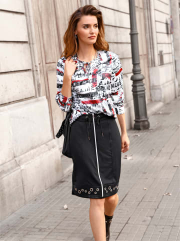 WITT WEIDEN Bluse in weiß-schwarz-bedruckt