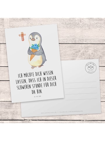 Mr. & Mrs. Panda Trauerkarte Pinguin Anteilnahme mit Spruch in Weiß