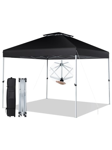 COSTWAY 3x3m Pop-Up Pavillon in Schwarz