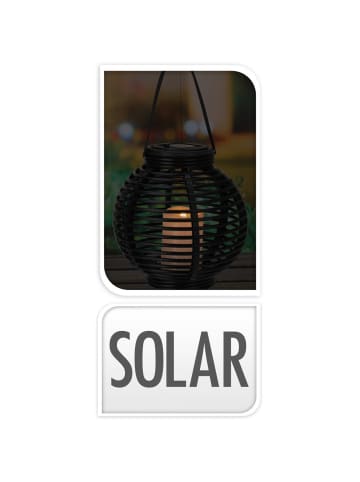 PROGARDEN Solarlaterne in schwarz