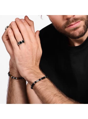 Thomas Sabo Ring Pyramidenform Schwarz in silber, schwarz