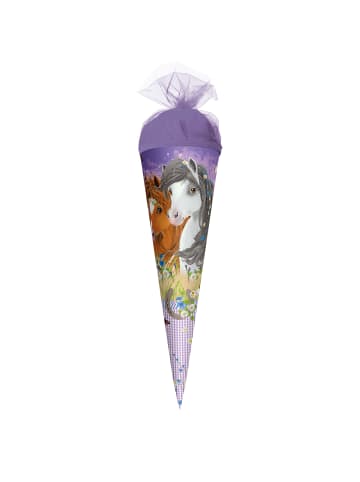 ROTH Geschenk-Schultüte klein 35 cm Blumenpferde in Lila
