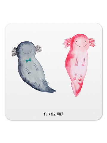 Mr. & Mrs. Panda Untersetzer Axolotl Freundin ohne Spruch in Weiß