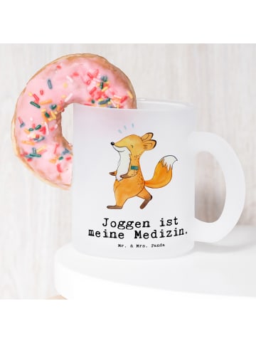 Mr. & Mrs. Panda Teetasse Fuchs Joggen mit Spruch in Transparent