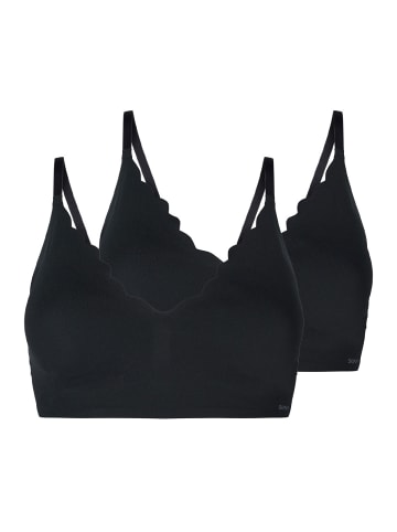 Skiny 2er Pack Bustier mit herausnehmbare Pads in black