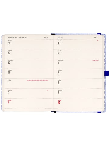NOTIQUE Planbook Notizbuch 2027 mit Gummiband in Meereswelt - 13 x 21 cm