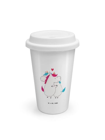 Mr. & Mrs. Panda Mehrwegbecher Einhorn Mitteilung ohne Spruch in Weiß