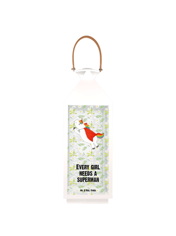 Mr. & Mrs. Panda Laterne Einhorn Super mit Spruch in Transparent