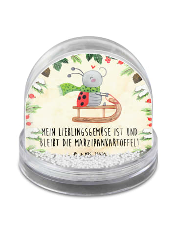 Mr. & Mrs. Panda Schneekugel Smörle Rodeln mit Spruch in Naturpapier