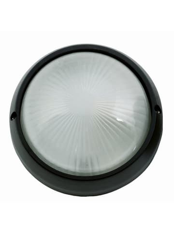 Licht-Erlebnisse Außen Wandlampe Ø 26 x (H)26 cm in Schwarz Weiß