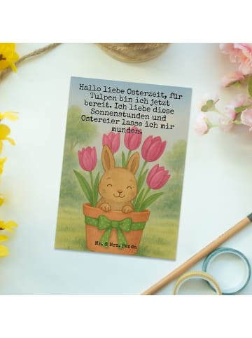 Mr. & Mrs. Panda Grußkarte Hase Tulpen Design mit Spruch in Weiß