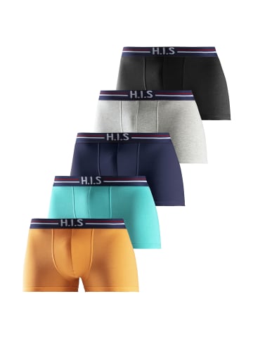 H.I.S Boxer in orange, mint, navy, grau-meliert, schwarz