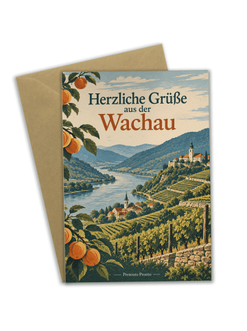 Glückwunschkarte Landschaft malerisch Design mi... in Weiß