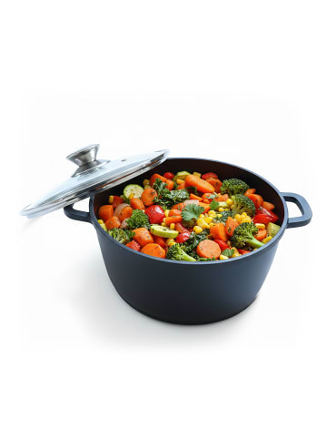 relaxdays Schmortopf in Schwarz - (H)15 x Ø32 cm