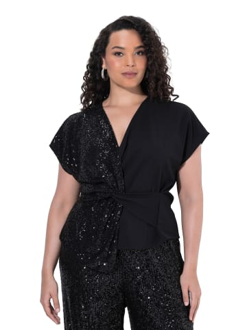 Ulla Popken Wickelbluse in schwarz