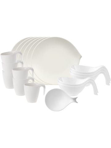 Villeroy & Boch 18-tlg. Brunch-Set Flow in Weiß – in weiß