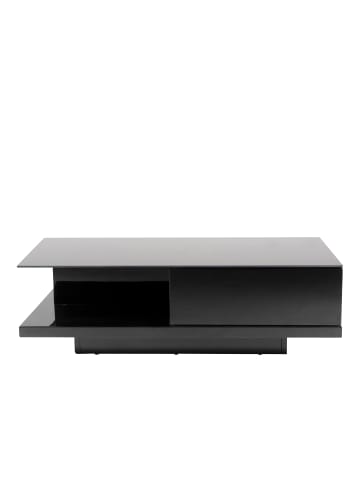 SalesFever Couchtisch 120x60 cm Glasplatte und Soft-Close Schublade Hochglanz in Schwarz