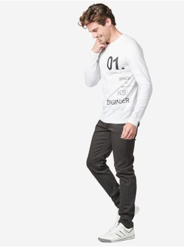 KOROSHI Langarm T-Shirt in weiß