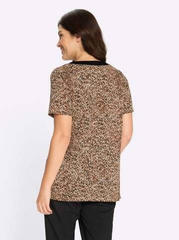 Sieh an! Longshirt in cognac-schwarz-bedruckt