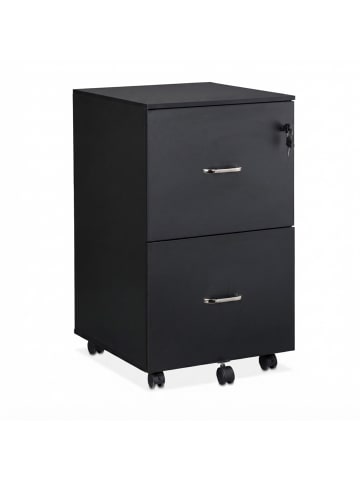 relaxdays Rollcontainer in Schwarz - (B)43 x (H)72 x (T)46 cm